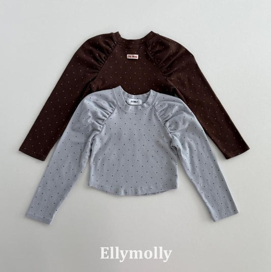 Gisele Dot Shirred Tee [Ellymolly]（2026AW） 1
