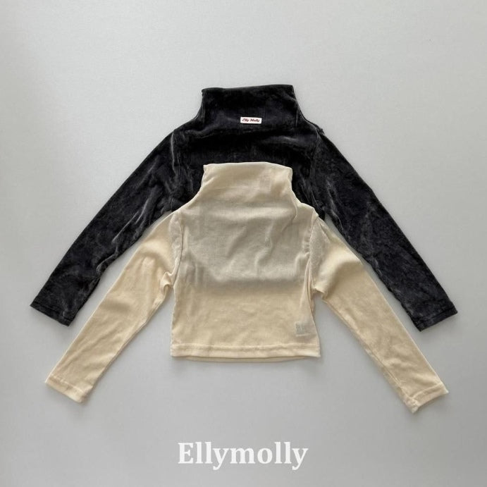 Velvet Mesh Mock Neck [Ellymolly]（2026AW） 1
