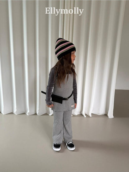 Big Ribbed Boot Cut Pants [Ellymolly]（2026AW） 7