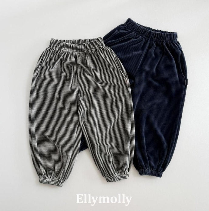 Velour Striped Jogger Pants [Ellymolly]（2026AW） 1
