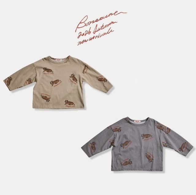 Tiger All-Over Print Pigment Single Tee [BONEOUNE]（2026AW） 1