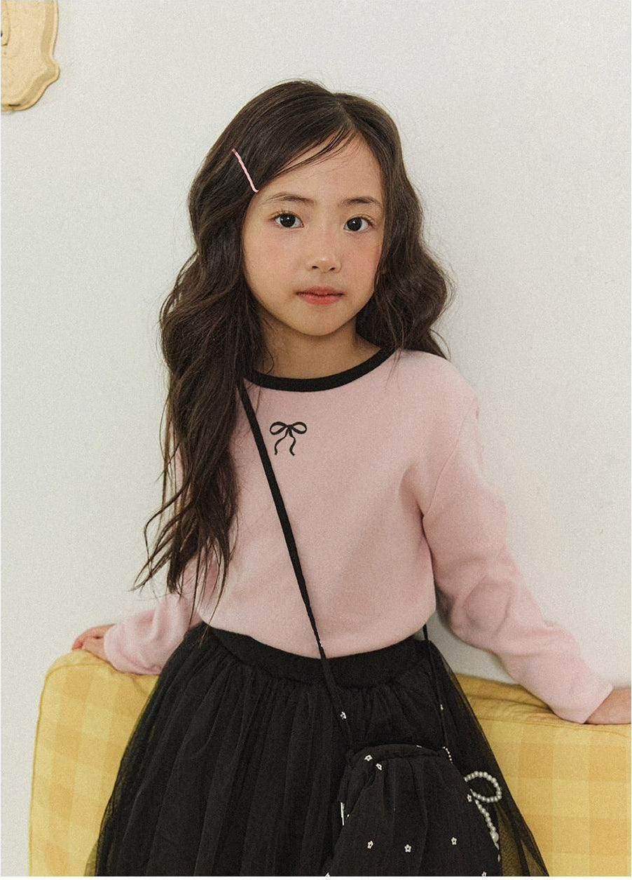 Peach Color Block Ribbon Tee [WHITESKETCHBOOK]（2026AW） 7