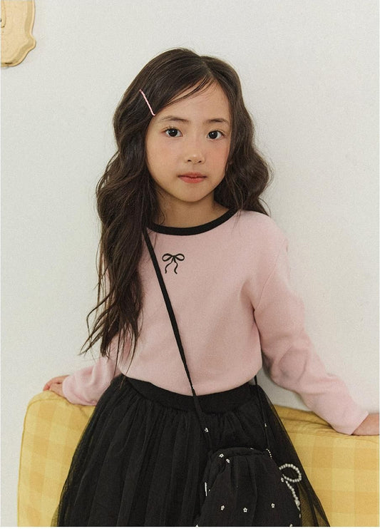 Peach Color Block Ribbon Tee [WHITESKETCHBOOK]（2026AW） 7
