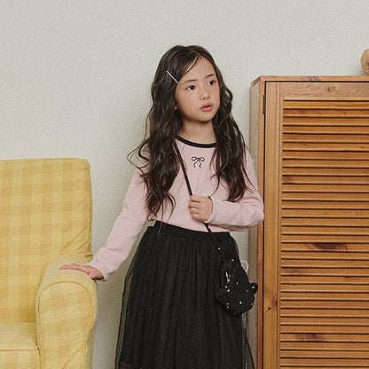 Peach Color Block Ribbon Tee [WHITESKETCHBOOK]（2026AW） 1