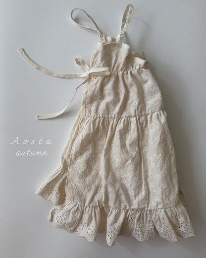 Lace Cotton Open Dress [Aosta]（2026AW） 2