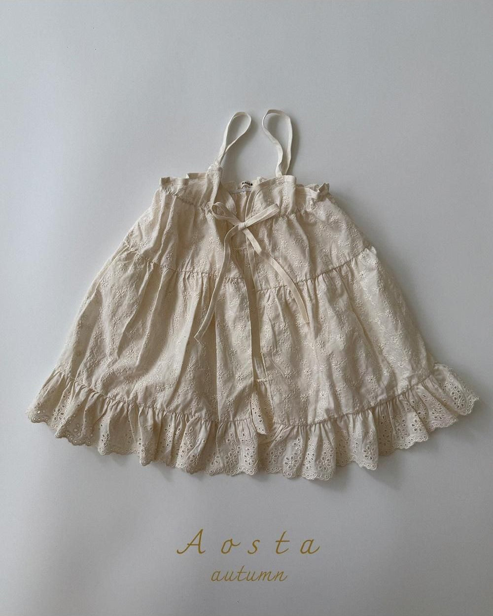 Lace Cotton Open Dress [Aosta]（2026AW） 3