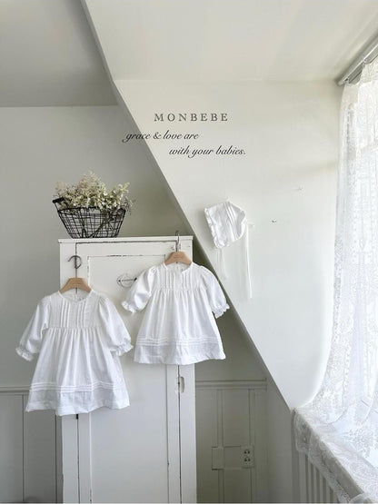Satin Pintuck Baby Dress [monbebe]（2026AW） 3