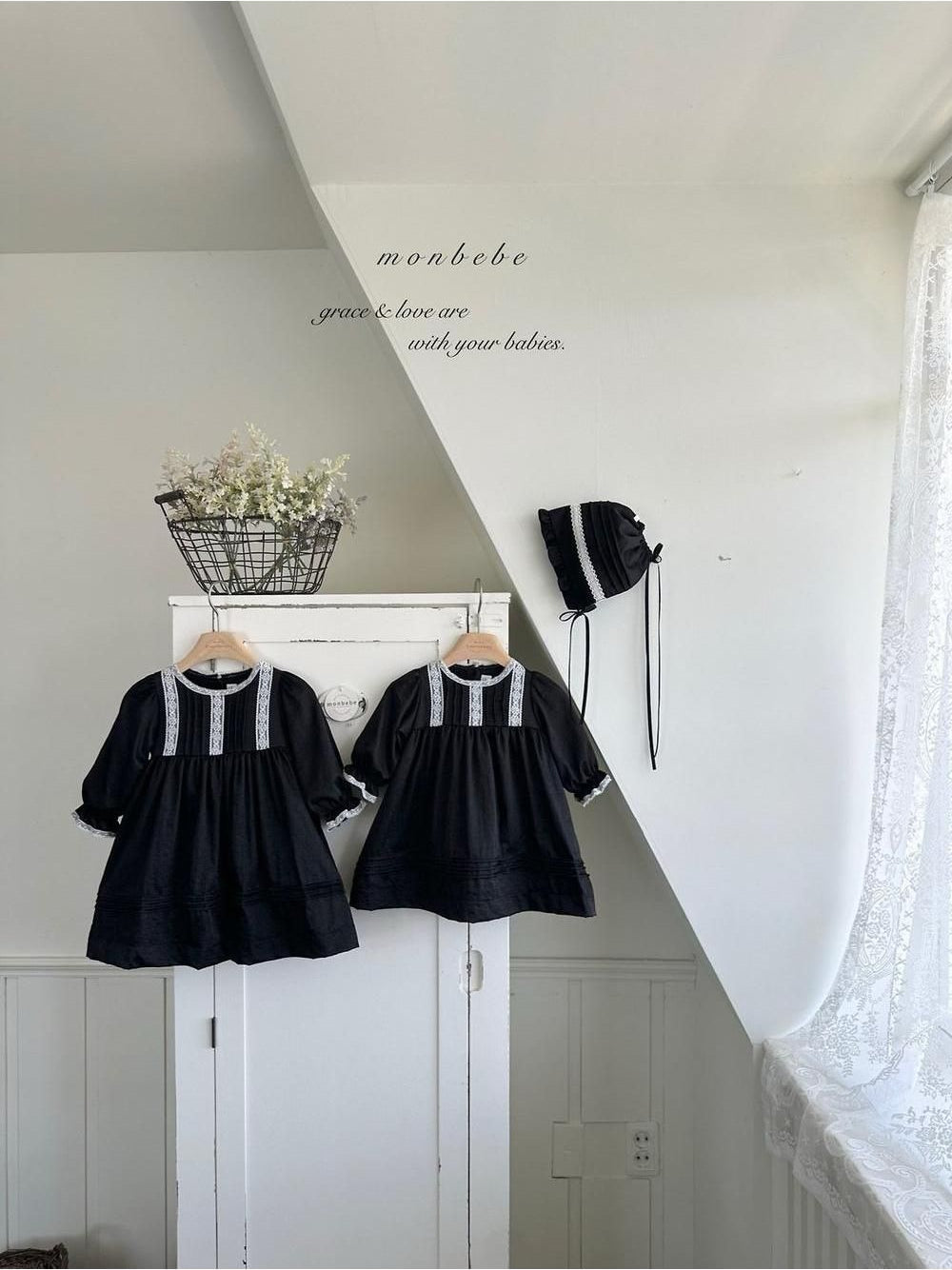 Satin Pintuck Baby Dress [monbebe]（2026AW） 4
