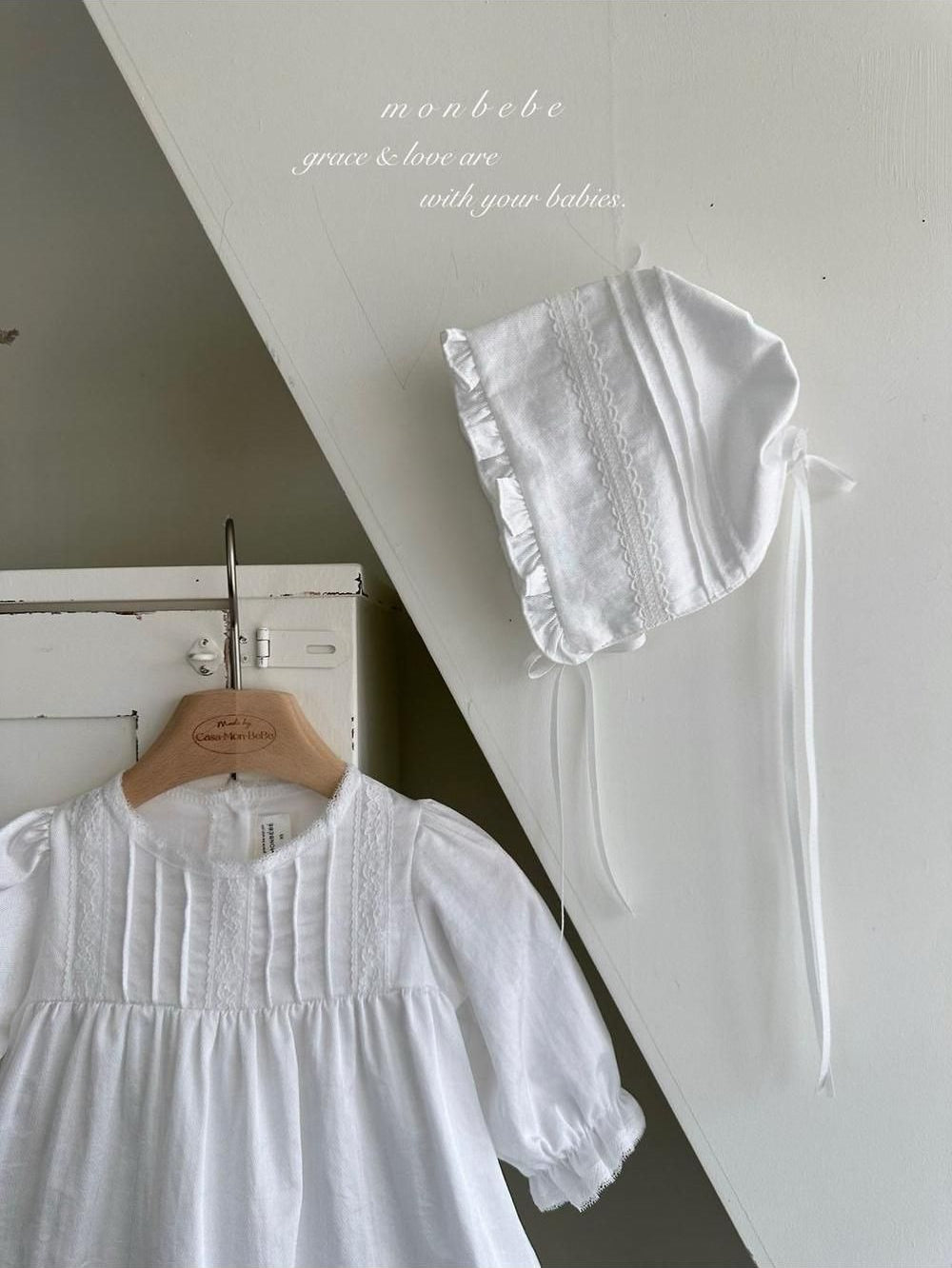 Satin Pintuck Baby Dress [monbebe]（2026AW） 5