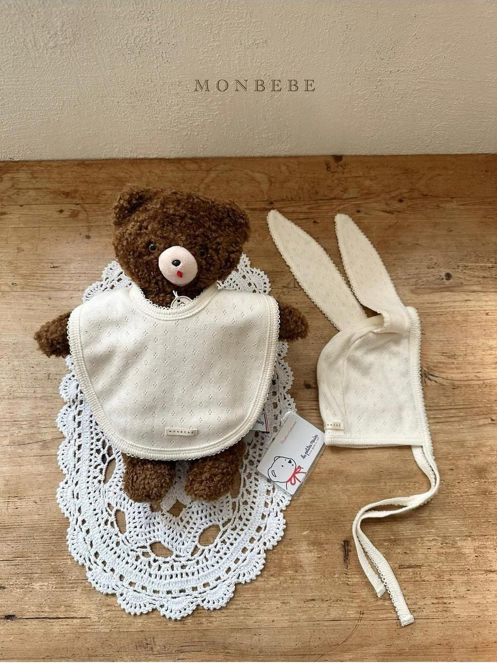 Jacquard Cotton Bunny Bonnet [monbebe]（2026AW） 9