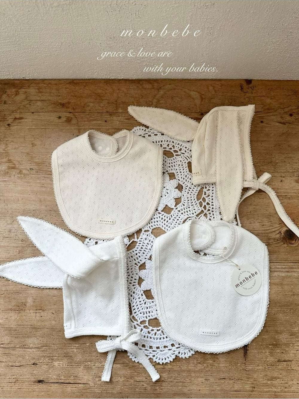 Jacquard Cotton Bib [monbebe]（2026AW） 5