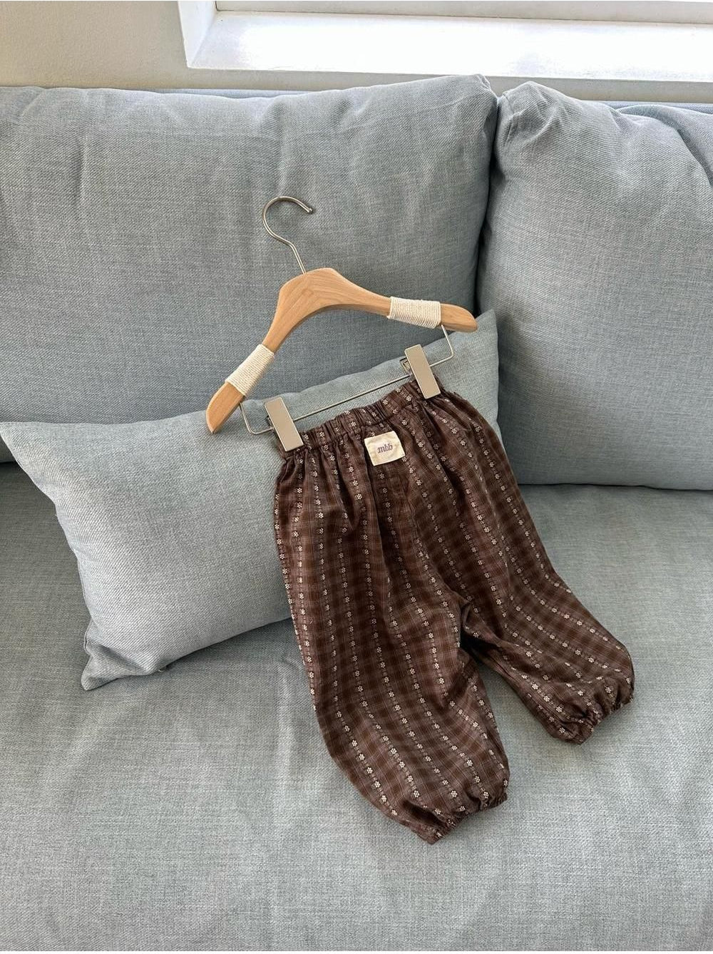 Small Flower Check Jogger Pants [monbebe]（2026AW） 4