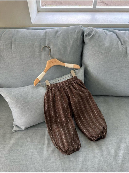 Small Flower Check Jogger Pants [monbebe]（2026AW） 12
