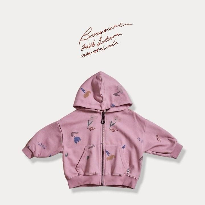 Cello Flower Pigment Hooded Zip-Up [BONEOUNE]（2026AW） 2