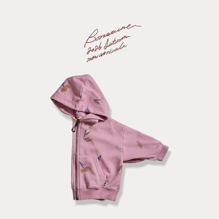 Cello Flower Pigment Hooded Zip-Up [BONEOUNE]（2026AW） 3