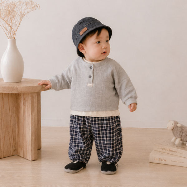 Mini Waffle Button Tee [Valubebe]（2026AW） 1
