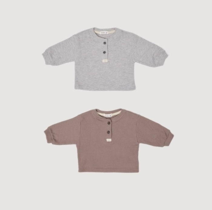Mini Waffle Button Tee [Valubebe]（2026AW） 2