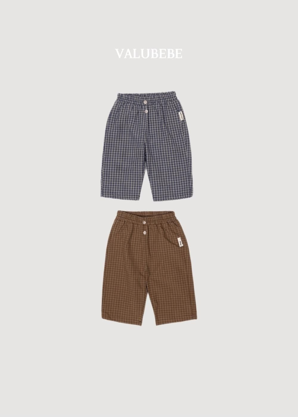 Button Chino Pants Check [Valubebe]（2026AW） 3