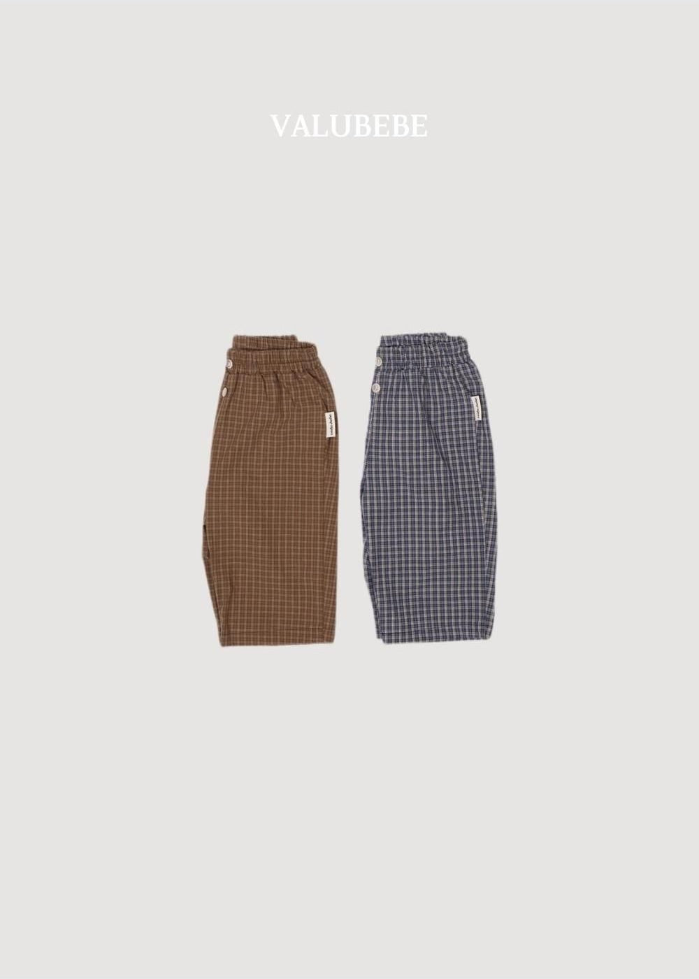 Button Chino Pants Check [Valubebe]（2026AW） 4
