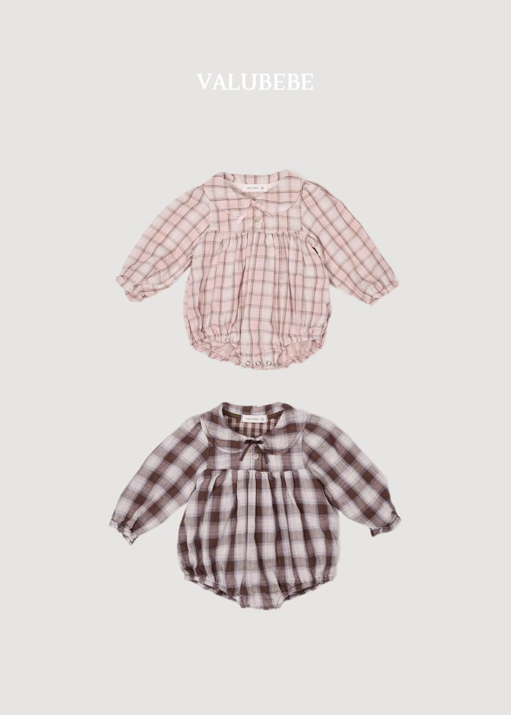 Check Ribbon Romper [Valubebe]（2026AW） 3