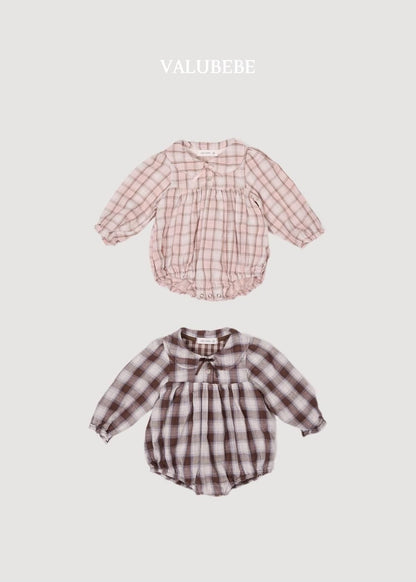 Check Ribbon Romper [Valubebe]（2026AW） 3