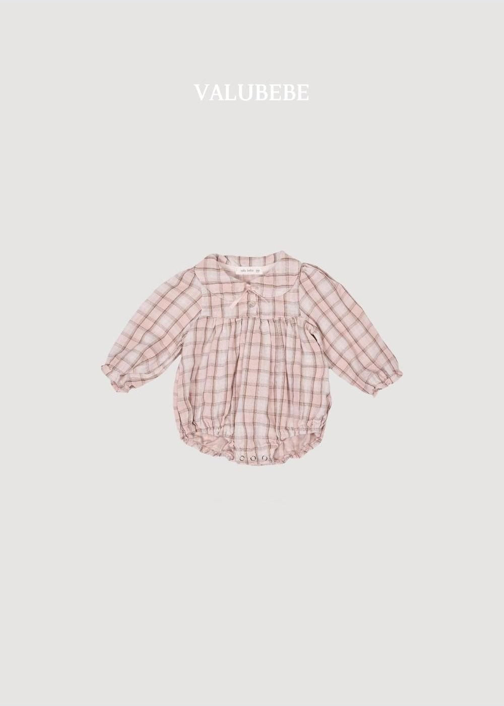Check Ribbon Romper [Valubebe]（2026AW） 4