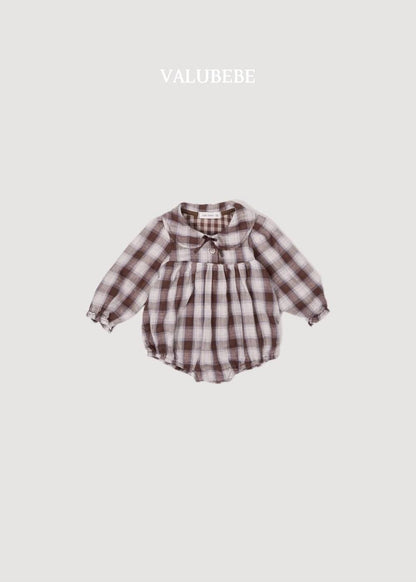 Check Ribbon Romper [Valubebe]（2026AW） 5