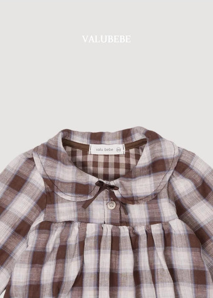 Check Ribbon Romper [Valubebe]（2026AW） 7