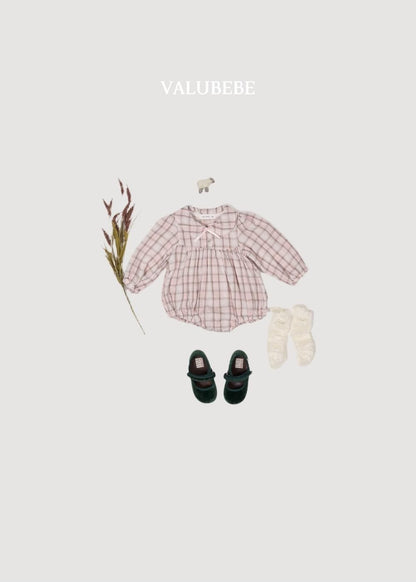 Check Ribbon Romper [Valubebe]（2026AW） 11