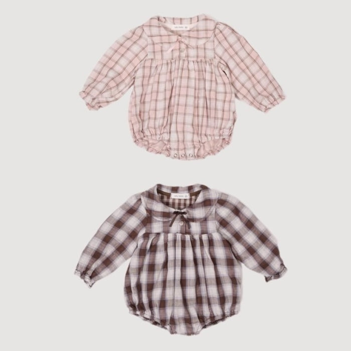 Check Ribbon Romper [Valubebe]（2026AW） 1