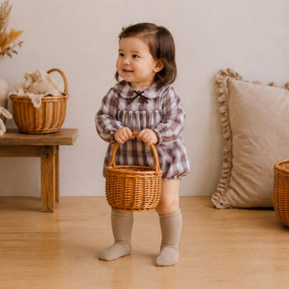 Check Ribbon Romper [Valubebe]（2026AW） 2