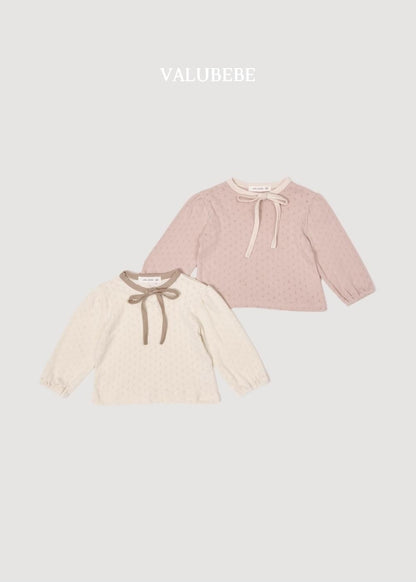Creamy Ribbon Puff Tee [Valubebe]（2026AW） 3