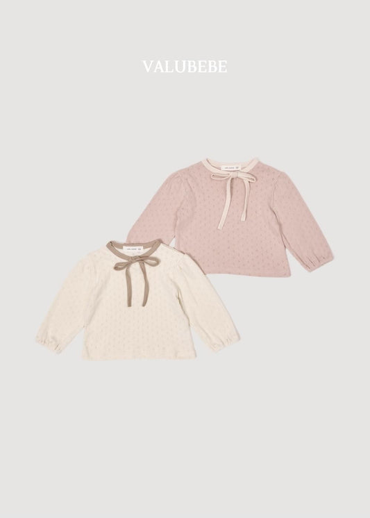Creamy Ribbon Puff Tee [Valubebe]（2026AW） 3