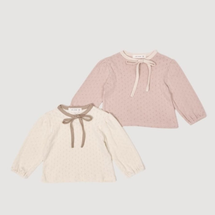 Creamy Ribbon Puff Tee [Valubebe]（2026AW） 1