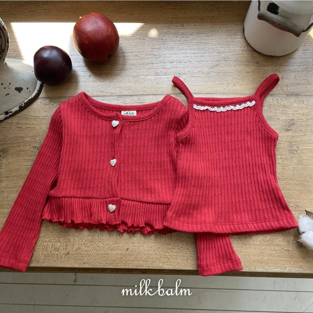Heart Ribbed Cardigan Set [milk balm]（2026AW） 21