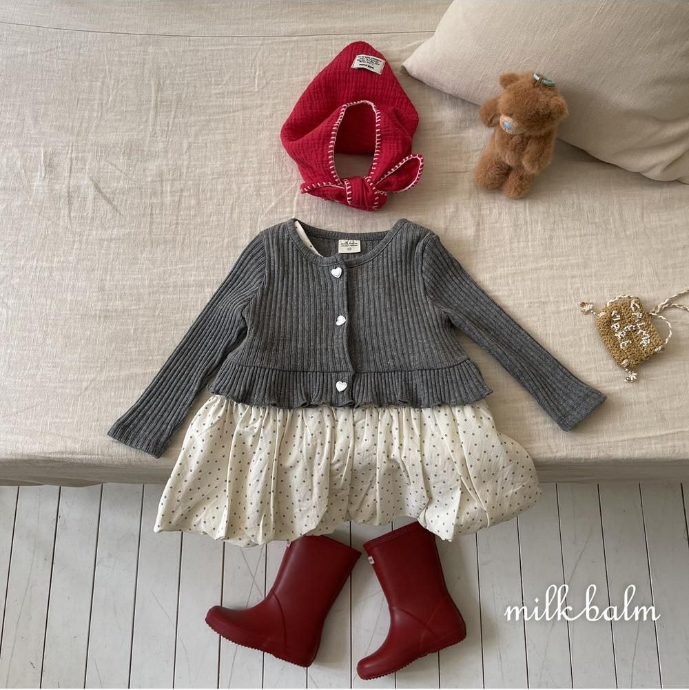 Heart Ribbed Cardigan Set [milk balm]（2026AW） 22