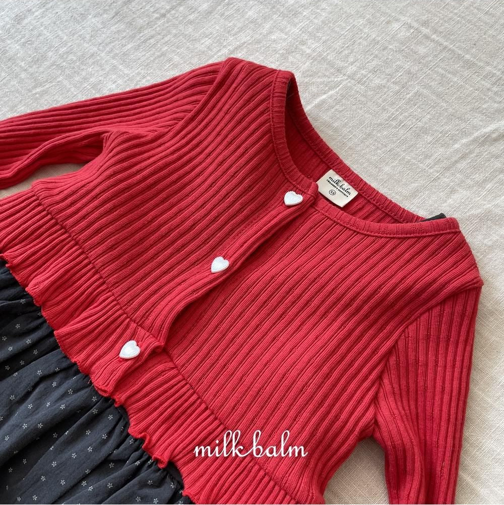 Heart Ribbed Cardigan Set [milk balm]（2026AW） 23
