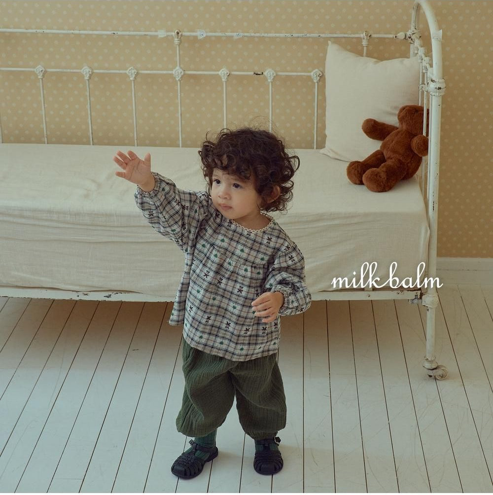 Check Bear Blouse [milk balm]（2026AW） 5