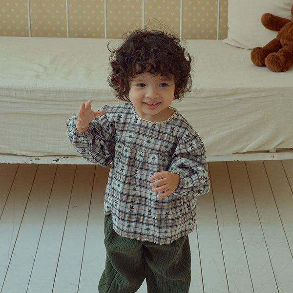 Check Bear Blouse [milk balm]（2026AW） 2