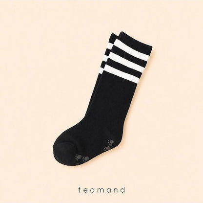 Three-Line Knee Socks (Pink Gray, No 11-12y) [teamand]（2026AW） 9