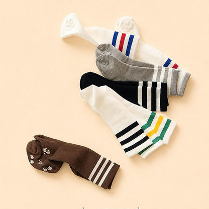 Three-Line Knee Socks (Pink Gray, No 11-12y) [teamand]（2026AW） 1