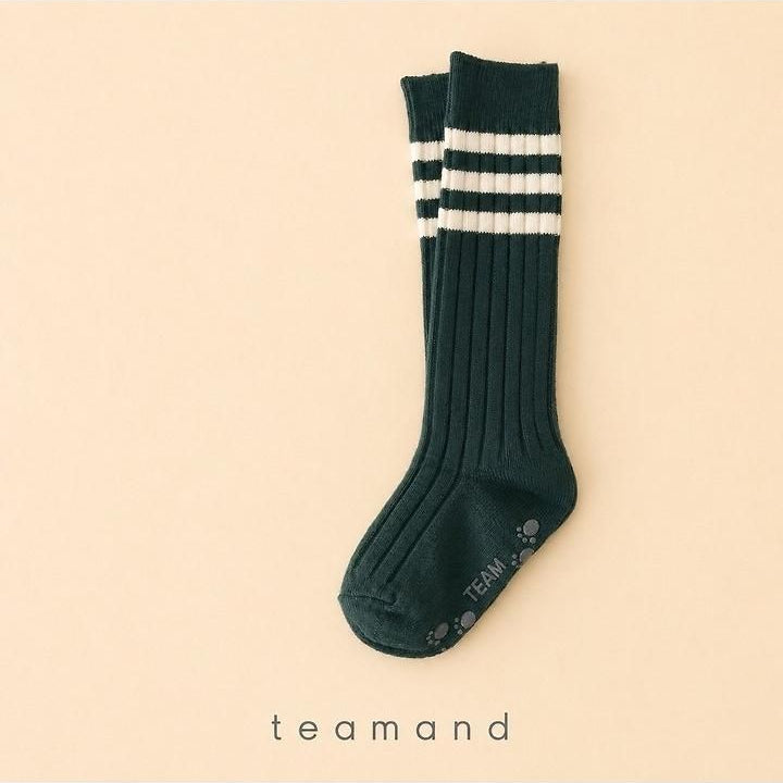 Three-Line Ribbed Knee Socks [teamand]（2026AW） 6