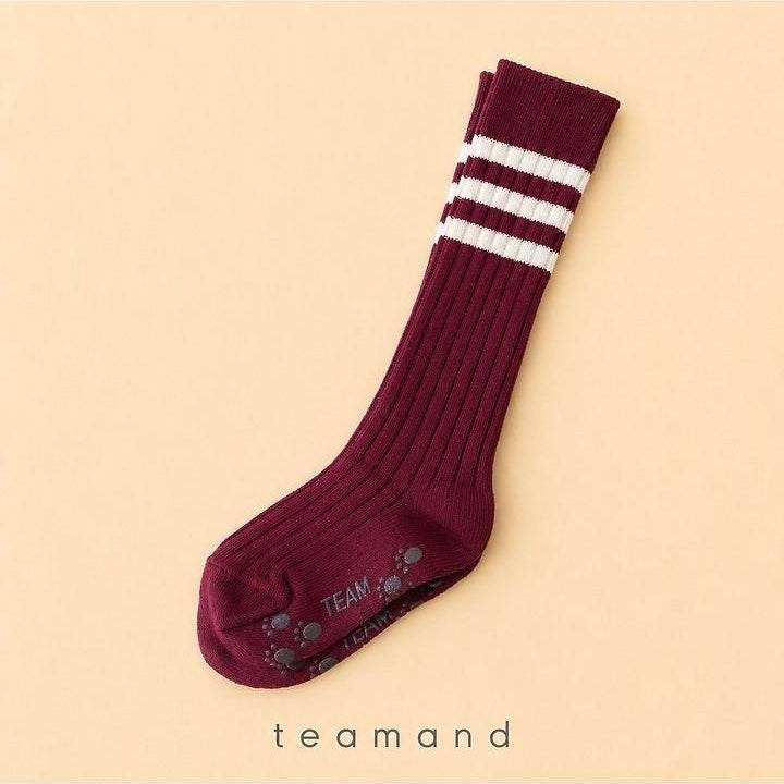 Three-Line Ribbed Knee Socks [teamand]（2026AW） 7
