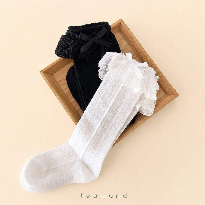 Double-Layer Lace Knee Socks [teamand]（2026AW） 2