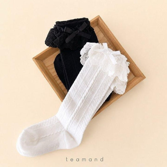 Double-Layer Lace Knee Socks [teamand]（2026AW） 2
