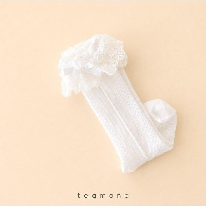 Double-Layer Lace Knee Socks [teamand]（2026AW） 3