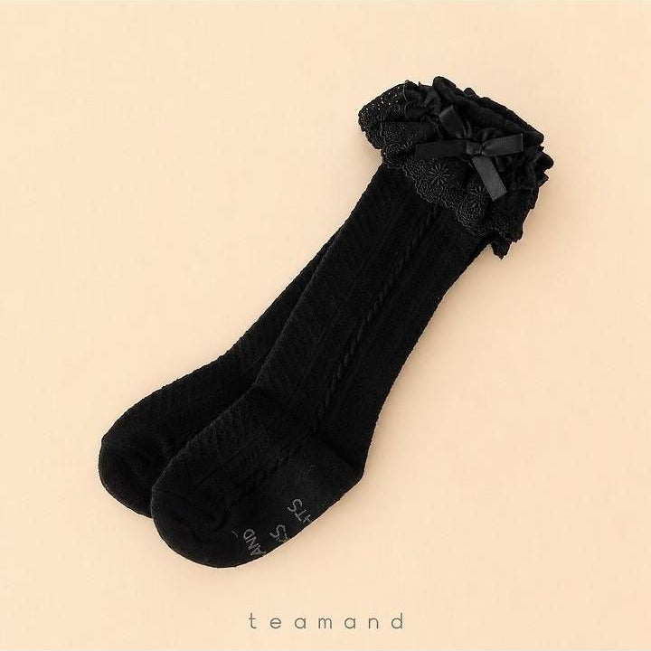 Double-Layer Lace Knee Socks [teamand]（2026AW） 4