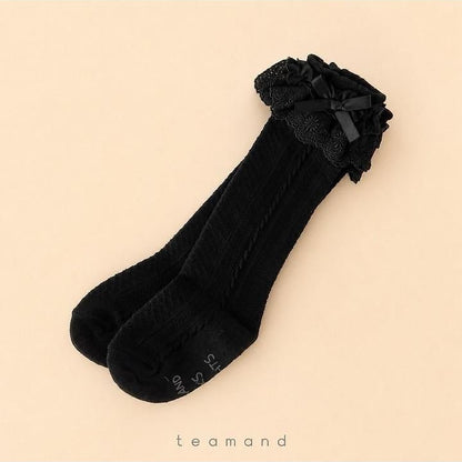Double-Layer Lace Knee Socks [teamand]（2026AW） 4