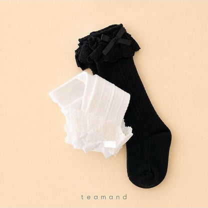 Double-Layer Lace Knee Socks [teamand]（2026AW） 5