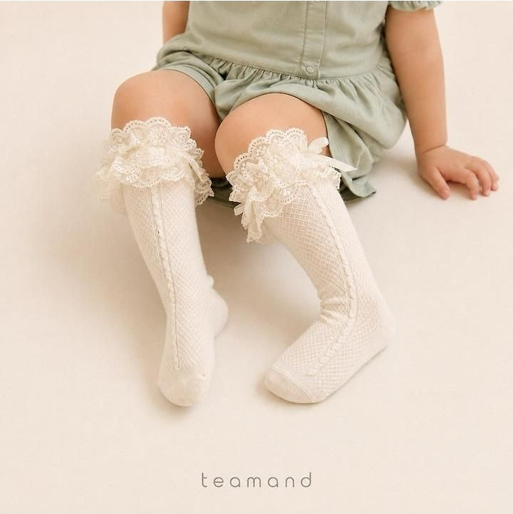 Double-Layer Lace Knee Socks [teamand]（2026AW） 7